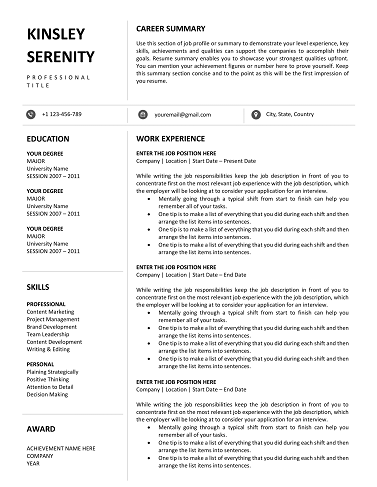 CV Template Word Docs for 2026 (Free) – Download Editable Minimalist Resume-CV