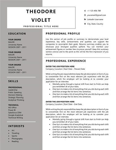CV Template Word Docs for 2026 (Free) – Download Editable Traditional-Resume