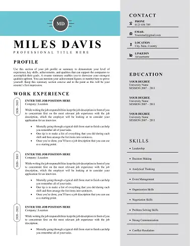 Free CV Templates Download | Proven Designs for 2025 modern-and-professional-resume