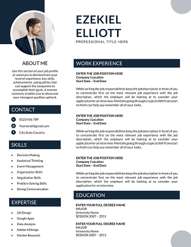 Free CV Templates Download | Proven Designs for 2025 two-column resume