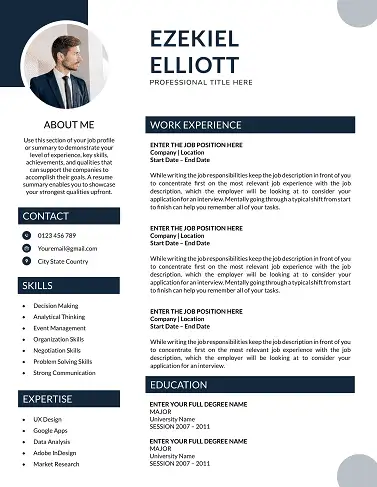 Free CV Templates Download | Proven Designs for 2025 two-column resume