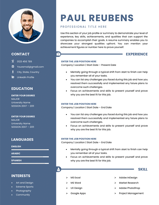 50 Combined Resume Templates Free Download 2025 MS Word combined-resume-template