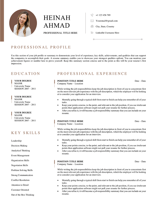 100+ Effective CV Templates Free Download 2025 | MS Word effective-cv-template