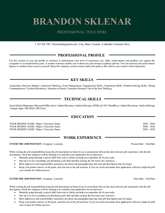 Free Generic CV Templates - Download & Customize Now! 2025 generic-cv-template