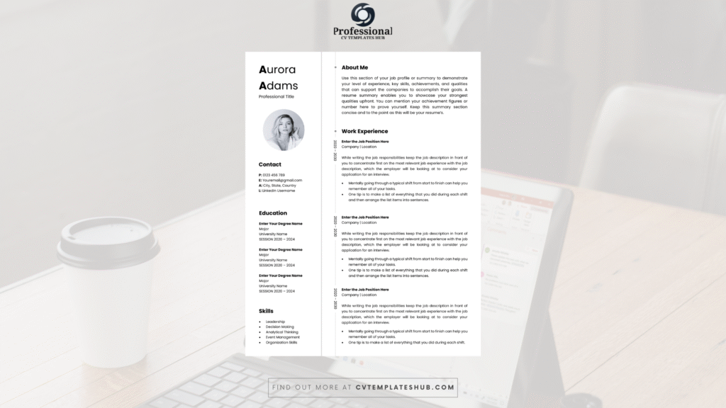 CV on 1 Page or 2 Pages - What’s Best in 2025? (Explained) Minimalist one-page CV layout with professional formatting.