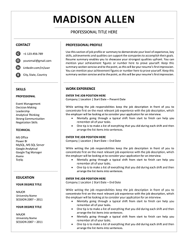 Download ATS Resume Template