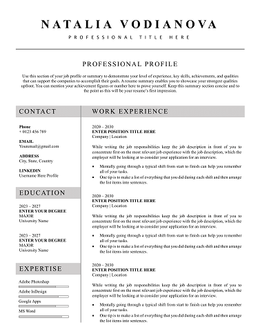 Data Analyst Resume Template