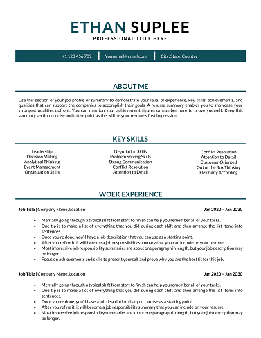 Project Manager Resume Word Template