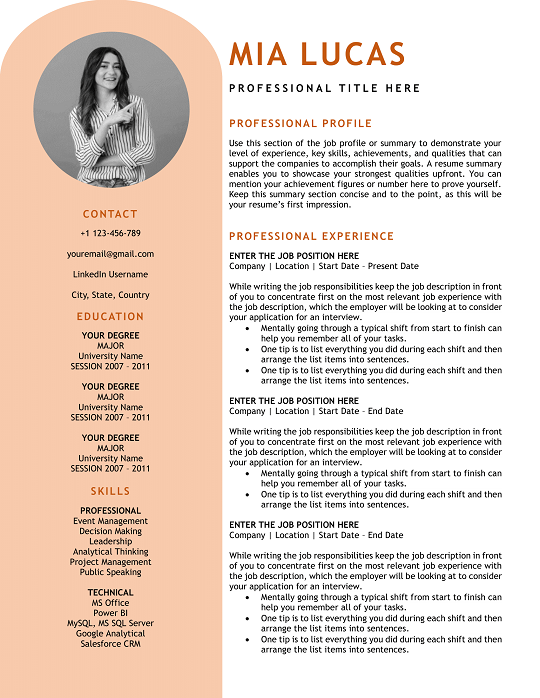 ATS Resume Template for Finance ATS Resume Template for Finance
