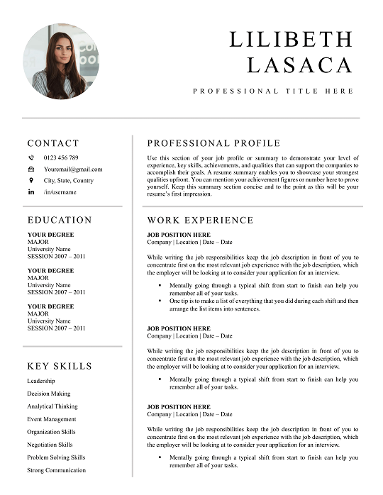Basic Resume Word Template Basic Resume Word Template