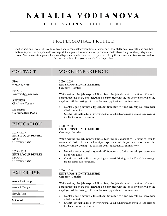 Data Analyst Resume Template Data Analyst Resume Template