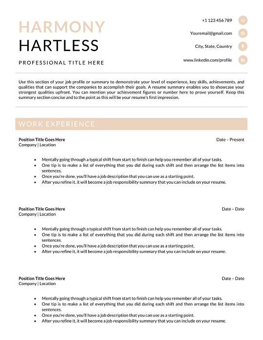 Editable ATS Resume Template Editable ATS Resume Template