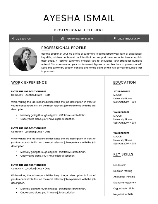 Minimal Resume with Summary Section Minimal Resume with Summary Section