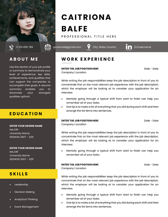 Minimalist One Page Resume Minimalist One Page Resume