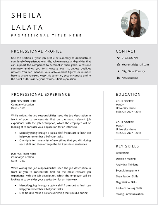 Minimalist Professional Resume Minimalist Professional Resume
