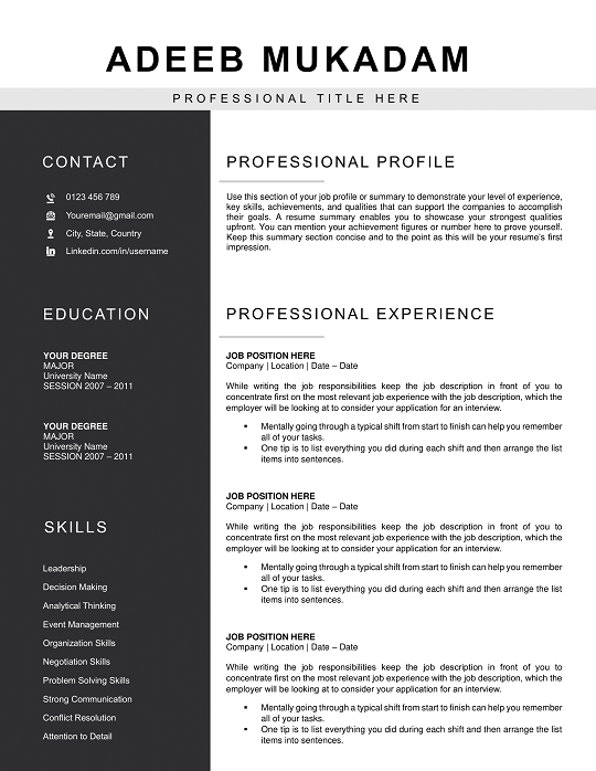 Minimalist Resume for Engineers Minimalist Resume for Engineers