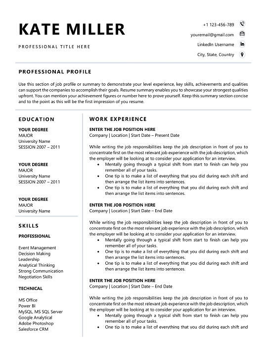 200+ Free Modern ATS Resume Word Template – Download 2025 Modern ATS Resume Word