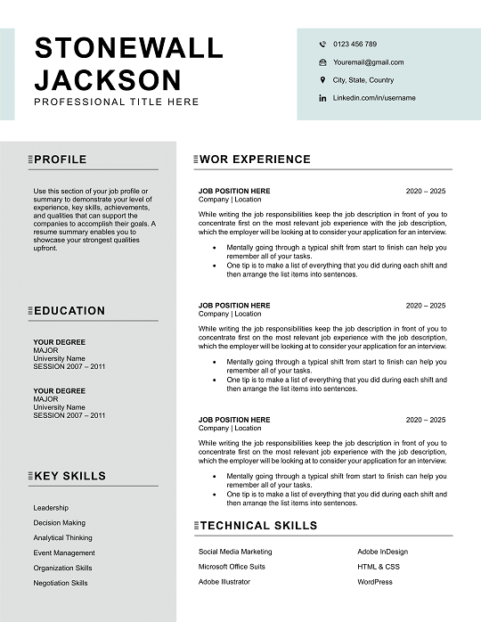 Simple CV Modern Design Simple CV Modern Design