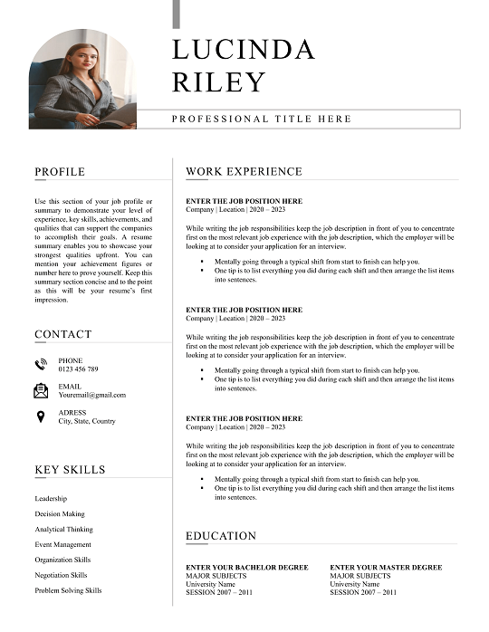 White space Resume Template White space Resume Template